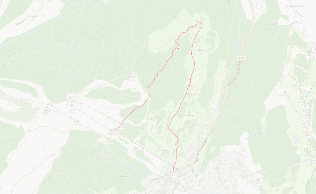 A map of the route of Le Circuit des chèvres