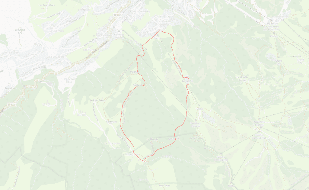 A map of the route of Les Bois de la Turche