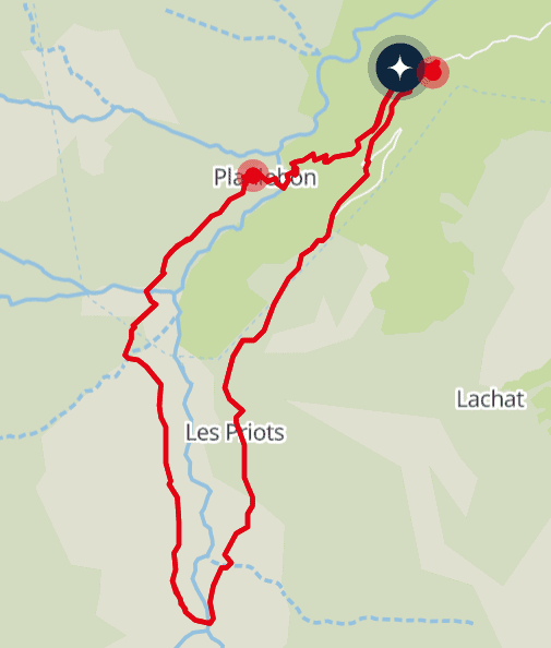 Tracé sur plan du circuit de Planlebon.